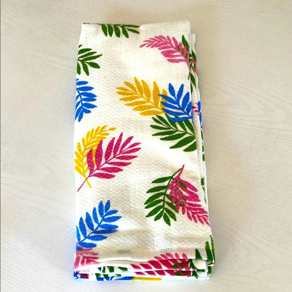 Kate Spade Multicolor Leaf Pattern Towel Set of 2